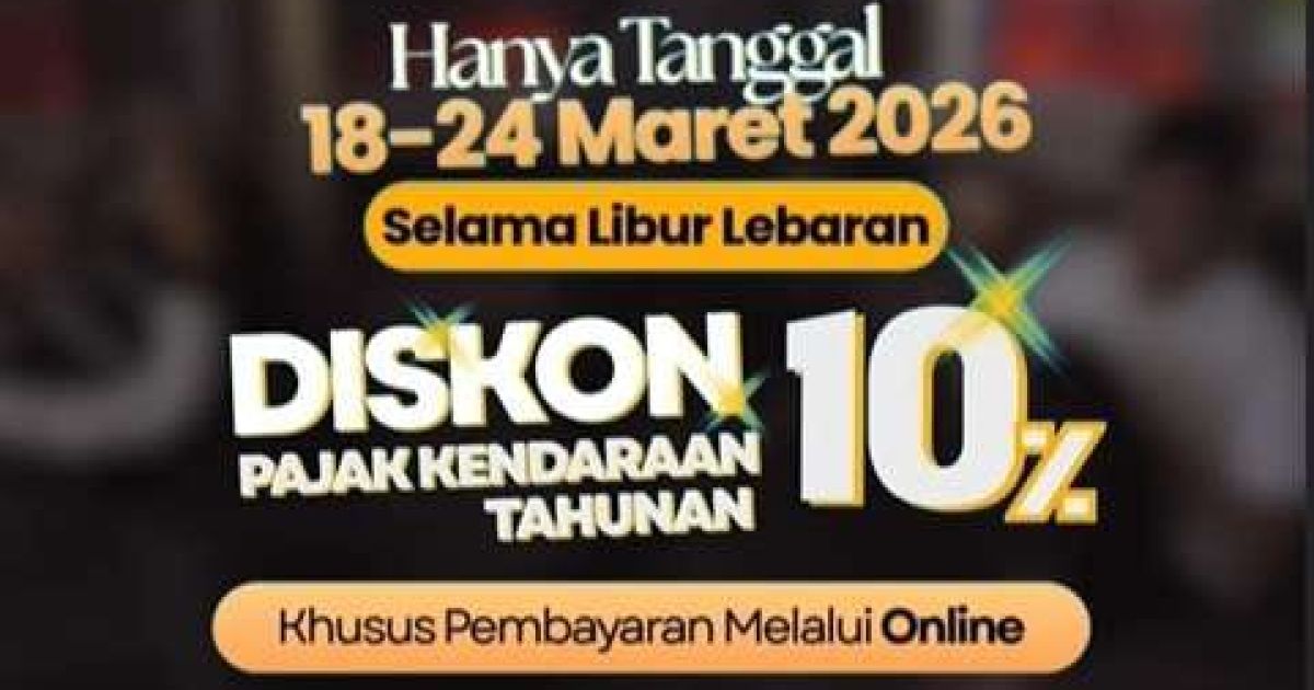 Pemprov Jabar Beri Diskon Pajak Kendaraan 10 Persen Selama Libur Lebaran 2026