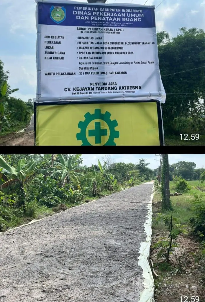 Proyek Rehabilitasi Jalan Desa Gunungsari Diduga Menyimpang, Dinas PUPR Jangan Merem