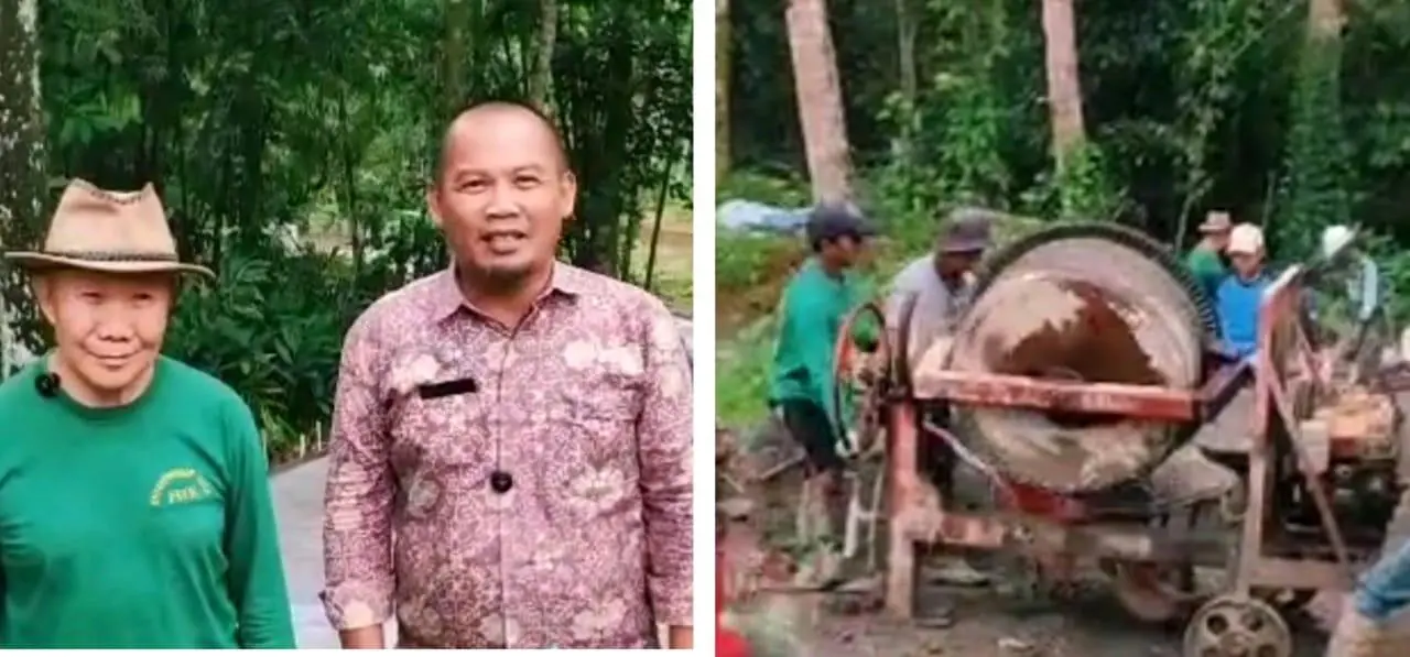 Kades Jalatrang Monitoring Pelaksanaan Rabat Beton Dusun Babakan